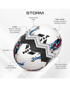 Nivia Storm Football - Size 5 (White), Rubber